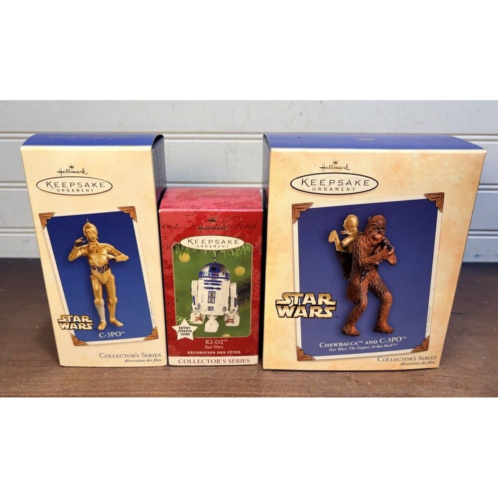 Hallmark Keepsake Star Wars Christmas Ornament C-3Po R2D2 Chewbacca 2001-04